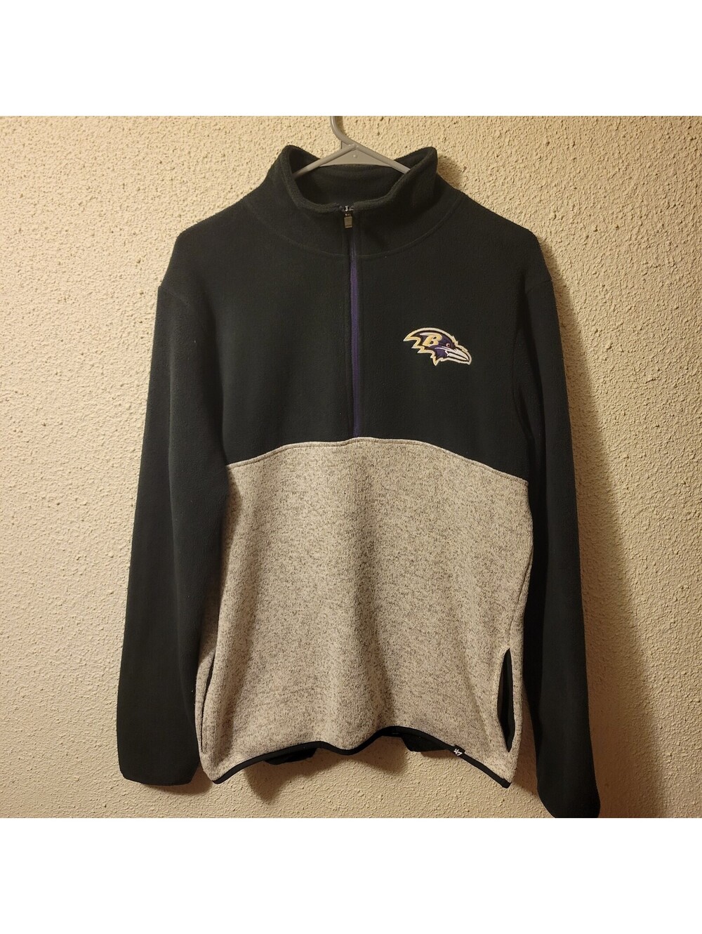 47’ Brand Baltimore Ravens 1/2 Zip Pullover Fleece Sweater Men's Size Small